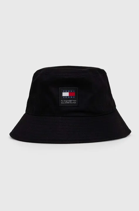Βαμβακερό καπέλο Tommy Jeans χρώμα: μαύρο