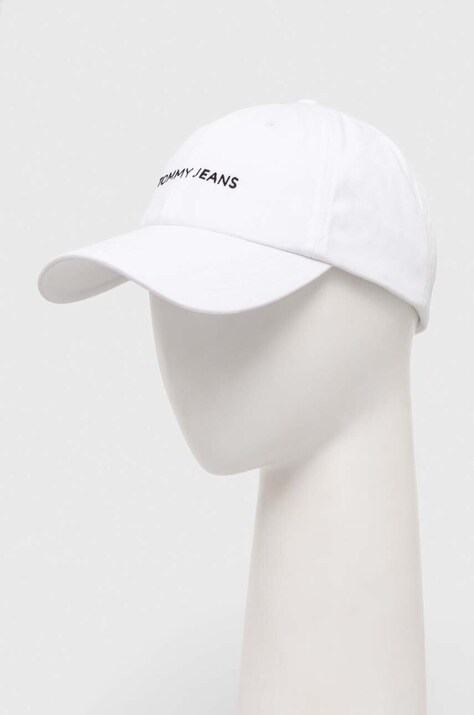 Tommy Jeans czapka z daszkiem bawełniana kolor biały wzorzysta AM0AM12024
