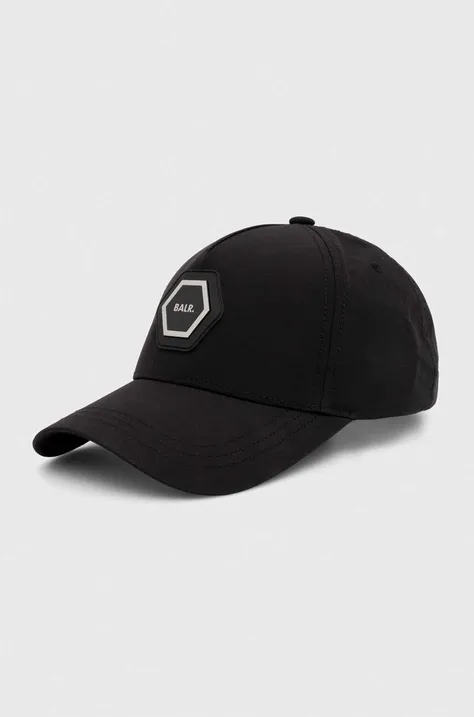 BALR. czapka z daszkiem kolor czarny z aplikacją