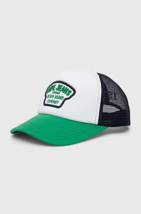Pepe Jeans czapka z daszkiem kolor zielony wzorzysta