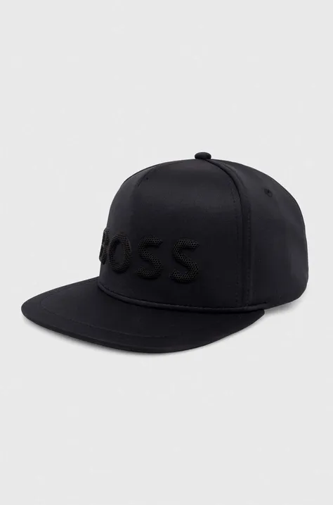 BOSS Green șapcă culoarea negru, cu imprimeu 50513329
