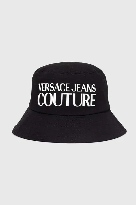 Bavlnený klobúk Versace Jeans Couture čierna farba, bavlnený, 76GAZK04 ZG268