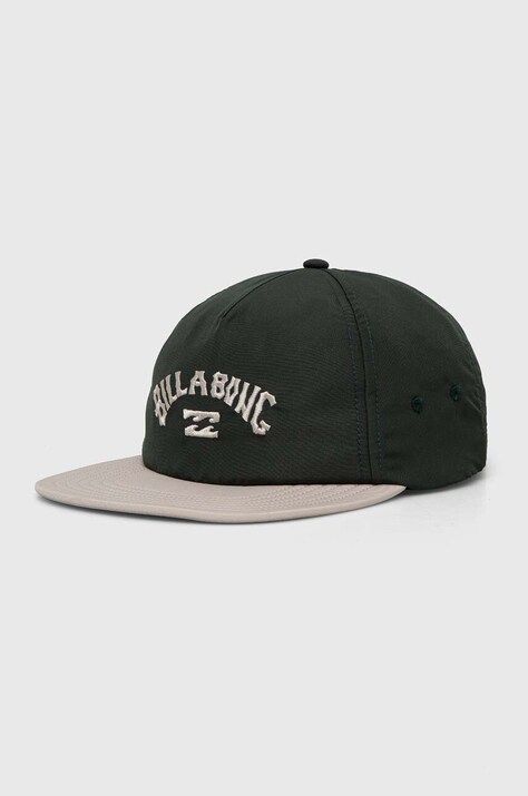 Кепка Billabong колір зелений з аплікацією ABYHA00461