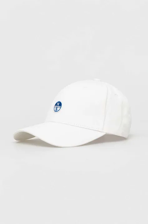 Βαμβακερό καπέλο του μπέιζμπολ North Sails χρώμα: άσπρο
