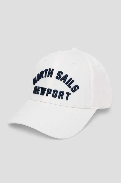 North Sails șapcă de baseball din bumbac culoarea alb, cu imprimeu