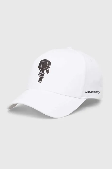 Karl Lagerfeld czapka z daszkiem kolor biały z aplikacją 542123.805607