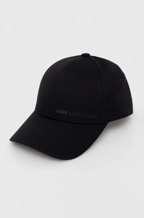 Kapa sa šiltom Karl Lagerfeld boja: crna, bez uzorka, 542123.805626