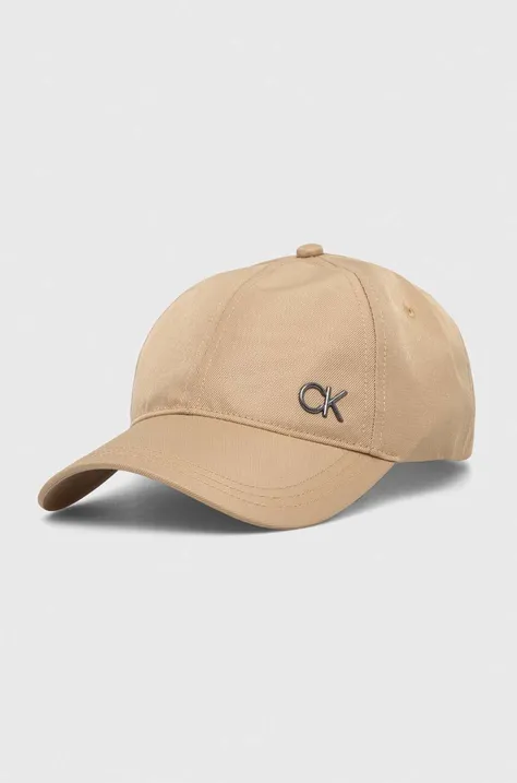 Kapa sa šiltom Calvin Klein boja: bež, bez uzorka, K50K511762