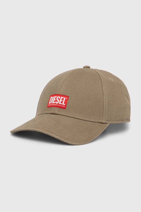 Diesel șapcă de baseball din bumbac culoarea bej, cu imprimeu