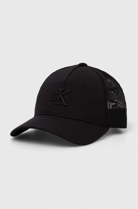 Kapa sa šiltom Calvin Klein Jeans boja: crna, s aplikacijom, K50K511806
