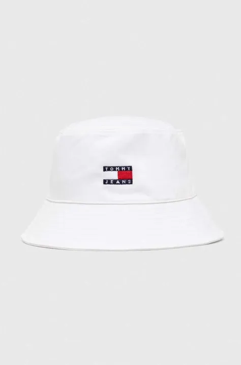 Βαμβακερό καπέλο Tommy Jeans χρώμα: άσπρο