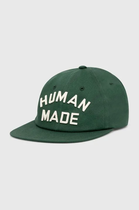 Human Made berretto da baseball in cotone Baseball Cap colore verde con applicazione HM27GD009