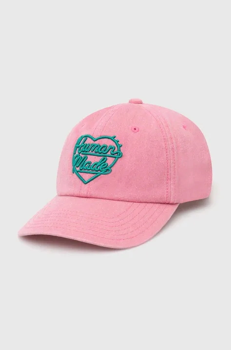 Βαμβακερό καπέλο του μπέιζμπολ Human Made 6 Panel Cap χρώμα: ροζ, HM27GD011