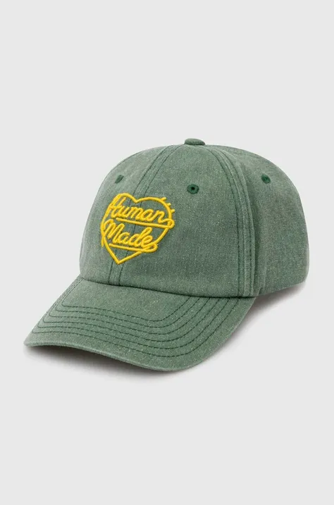 Βαμβακερό καπέλο του μπέιζμπολ Human Made 6 Panel Cap χρώμα: πράσινο, HM27GD011