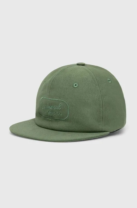 Хлопковая кепка Universal Works Baseball Hat цвет зелёный с аппликацией 30811.BIRCH