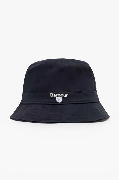 Шляпа из хлопка Barbour Cascade Bucket Hat цвет синий хлопковый MHA0615