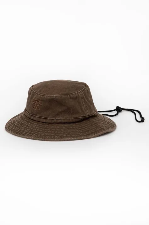 Бавовняний капелюх Rip Curl колір коричневий з бавовни