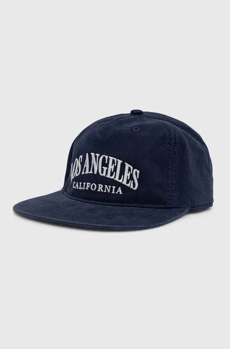 Βαμβακερό καπέλο του μπέιζμπολ Abercrombie & Fitch χρώμα: ναυτικό μπλε