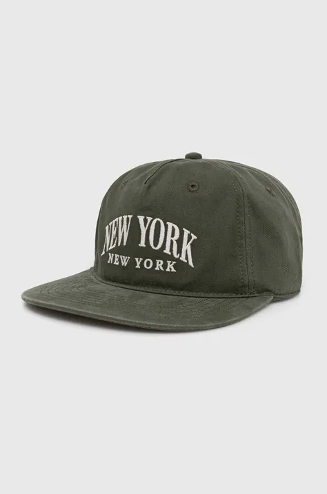 Βαμβακερό καπέλο του μπέιζμπολ Abercrombie & Fitch χρώμα: πράσινο