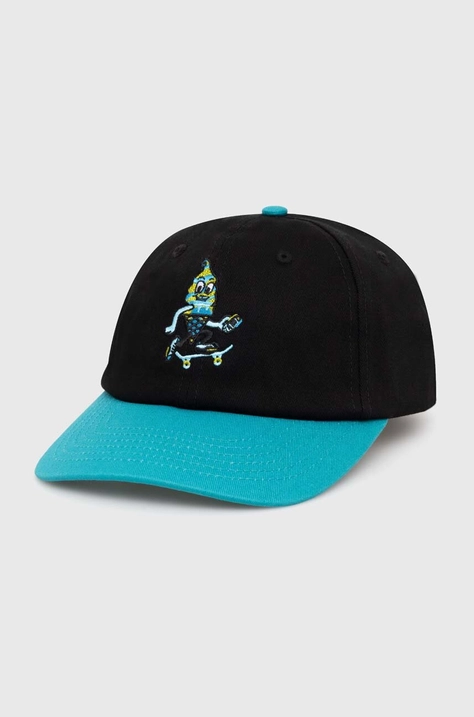 Bavlněná baseballová čepice ICECREAM Team EU Skate Cone Dad Cap černá barva, IC24141