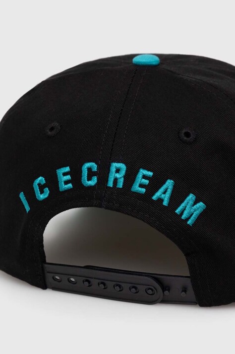 Бавовняна бейсболка ICECREAM Team EU Skate Cone Dad Cap — SS24-CAM0AH, чорний — фото 3