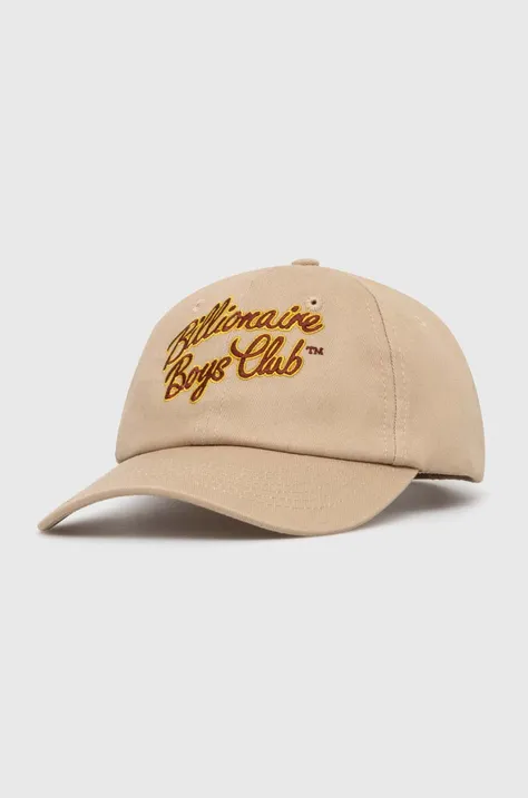 Billionaire Boys Club șapcă de baseball din bumbac Script Logo Embroidered culoarea bej, cu imprimeu, B24144