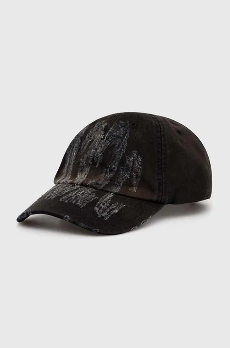 032C cotton baseball cap 'Crisis' Cap black color smooth SS24-A-0010