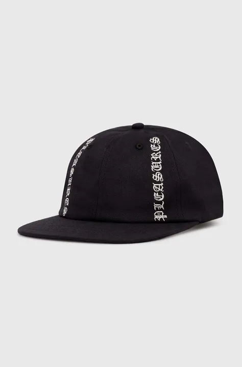 Βαμβακερό καπέλο του μπέιζμπολ PLEASURES Horns Canvas Cap χρώμα: μαύρο, P24SP067.BLACK