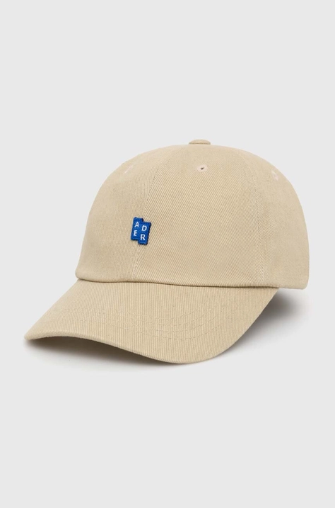 Ader Error șapcă de baseball din bumbac TRS Tag Cap culoarea bej, cu imprimeu, BMSGFYHW0201