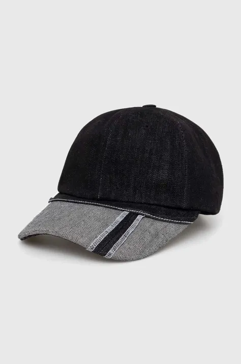 Дънкова шапка с козирка Ader Error в черно с изчистен дизайн BN01SSHW0204