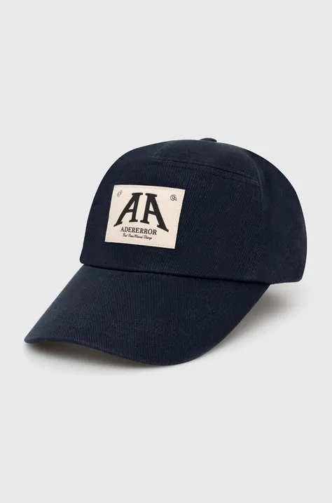 Ader Error berretto da baseball in cotone Cap colore blu navy con applicazione BN01SSHW0207