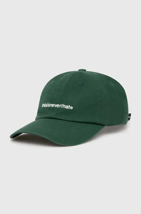 thisisneverthat berretto da baseball in cotone T-Logo Cap colore verde con applicazione TN240WHWBC01