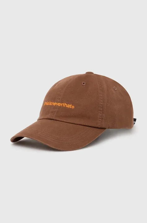 thisisneverthat șapcă de baseball din bumbac T-Logo Cap culoarea maro, cu imprimeu, TN240WHWBC01