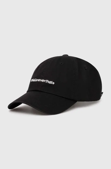 Памучна шапка с козирка thisisneverthat T-Logo Cap в черно с апликация TN240WHWBC01