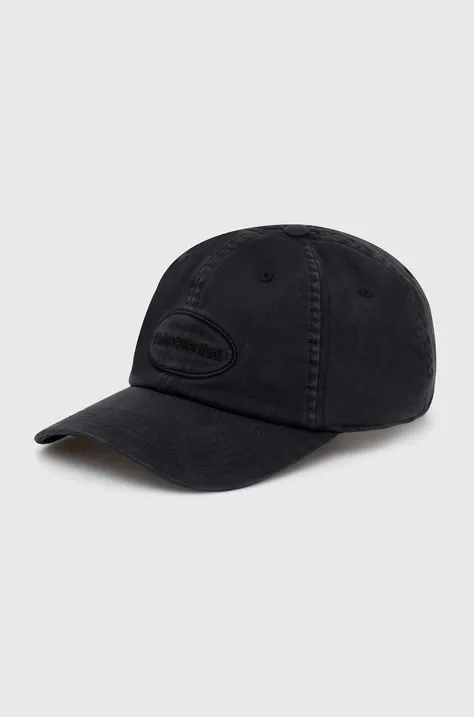 Хлопковая кепка thisisneverthat Overdyed E/T-Logo Cap цвет чёрный с аппликацией TN240WHWBC02