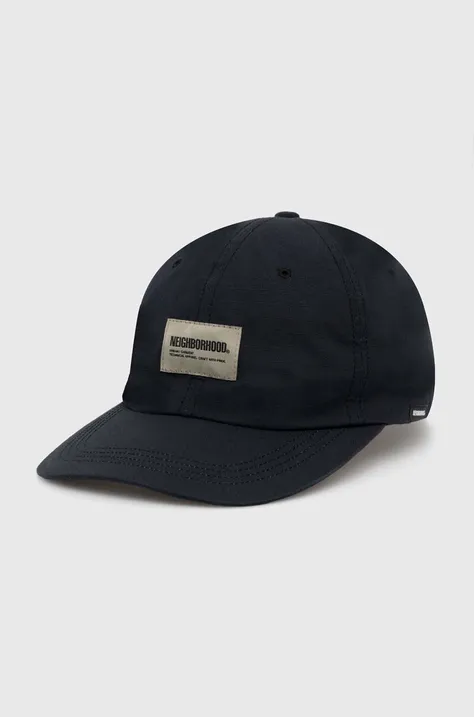 NEIGHBORHOOD czapka z daszkiem bawełniana Mil Dad Cap kolor czarny z aplikacją 241YGNH.HT04