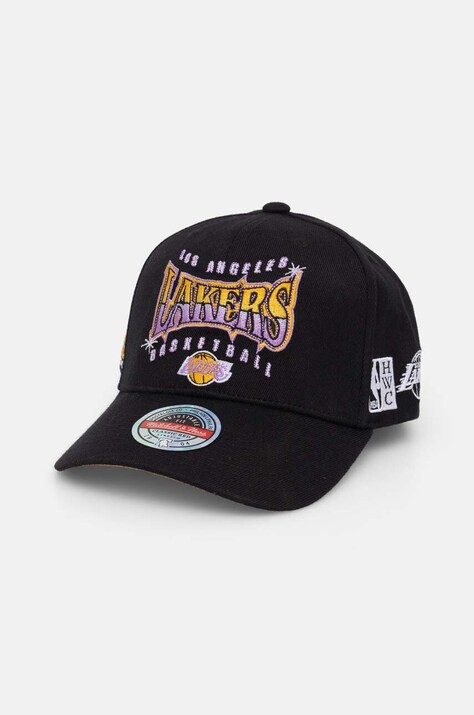 Mitchell&Ness șapcă din amestec de lână Los Angeles Lakers culoarea negru, cu imprimeu, HHSSINTL1434-LALBLCK