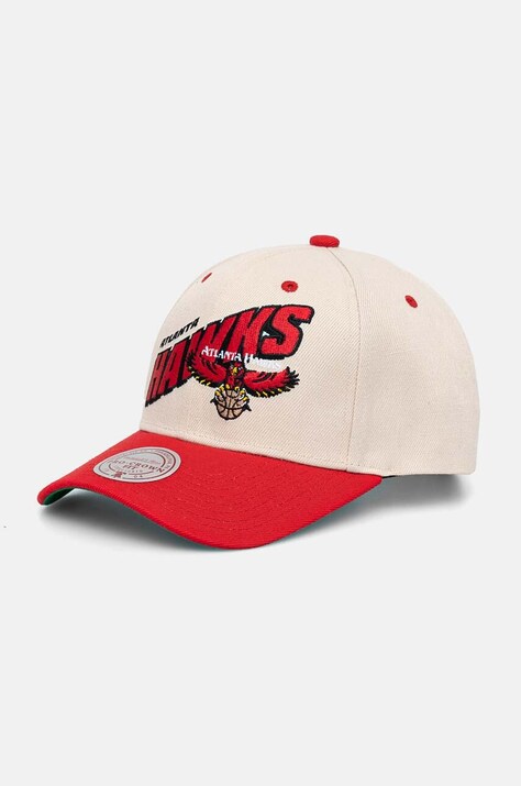 Кепка Mitchell&Ness Atlanta Hawks колір бежевий з аплікацією HHSS7506-AHAYYPPPOFWH