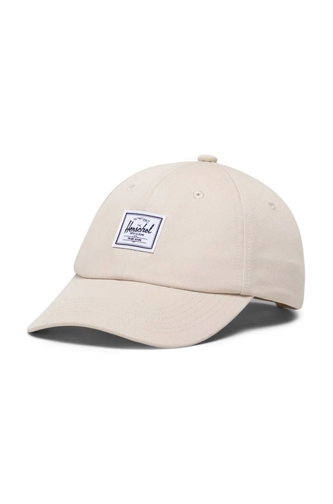 Кепка Herschel Sylas Classic Cap колір бежевий однотонна