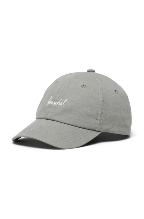 Herschel sapca Sylas Stonewash Cap culoarea gri, neted