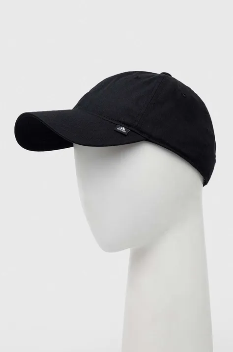 adidas czapka z daszkiem bawełniana kolor czarny gładka IP6320