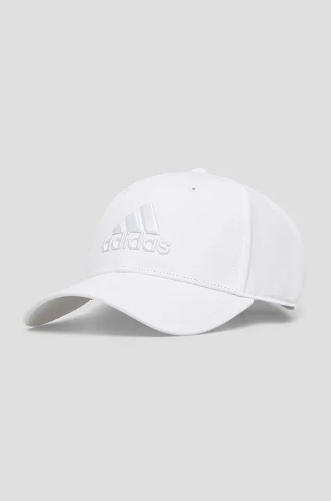 adidas czapka z daszkiem bawełniana kolor biały z aplikacją IR7902