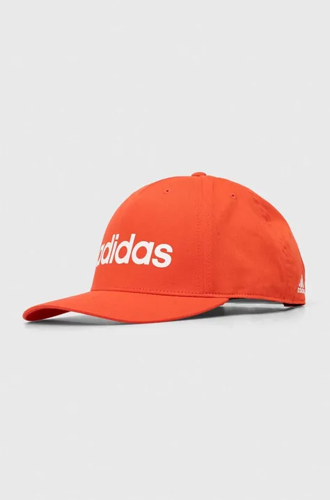 adidas czapka z daszkiem kolor czerwony z nadrukiem IR7907