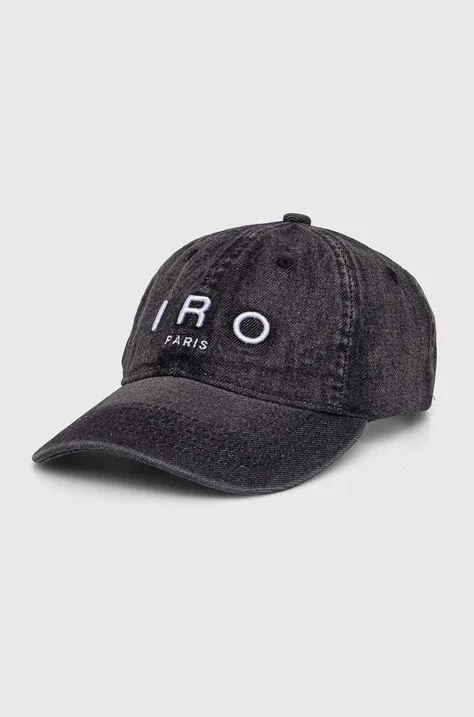Памучна шапка с козирка IRO в сиво с апликация
