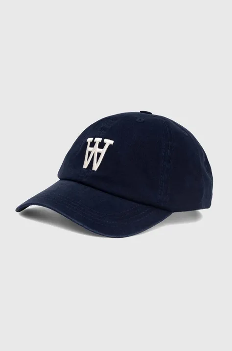 Wood Wood șapcă de baseball din bumbac Eli Embroidery culoarea albastru marin, cu imprimeu, 10000805.7083