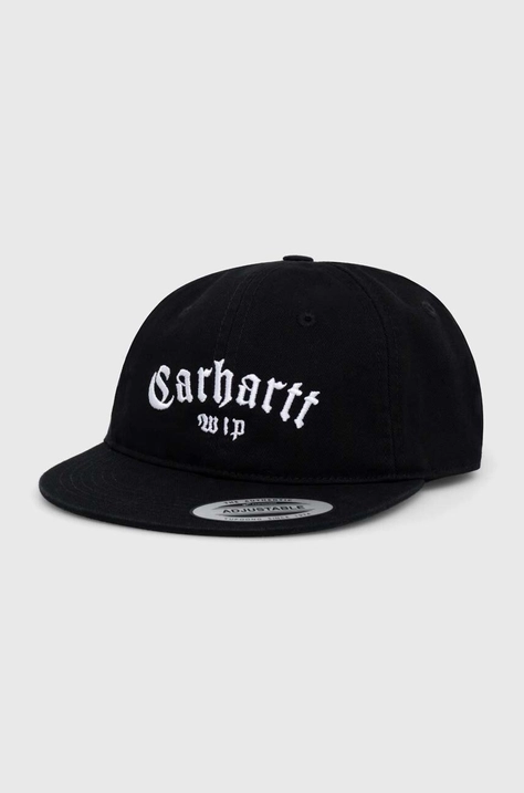 Шапка с козирка Carhartt WIP Onyx Cap в черно с апликация I032899.0D2XX