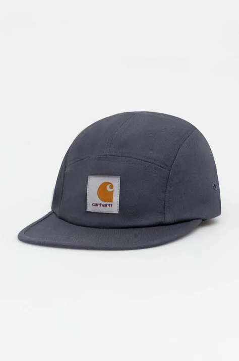 Памучна шапка с козирка Carhartt WIP Backley Cap в сиво с апликация I016607.1CQXX