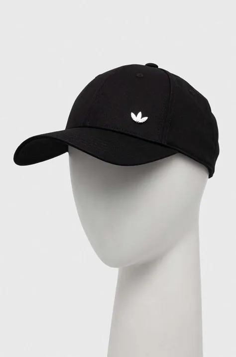 Pamučna kapa sa šiltom adidas Originals boja: crna, bez uzorka