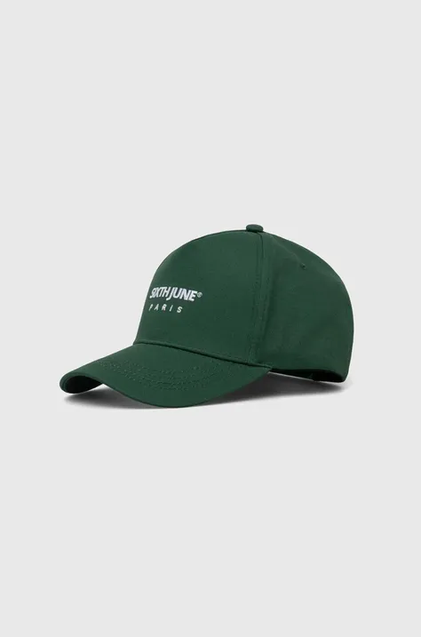 Sixth June czapka z daszkiem bawełniana kolor zielony z nadrukiem