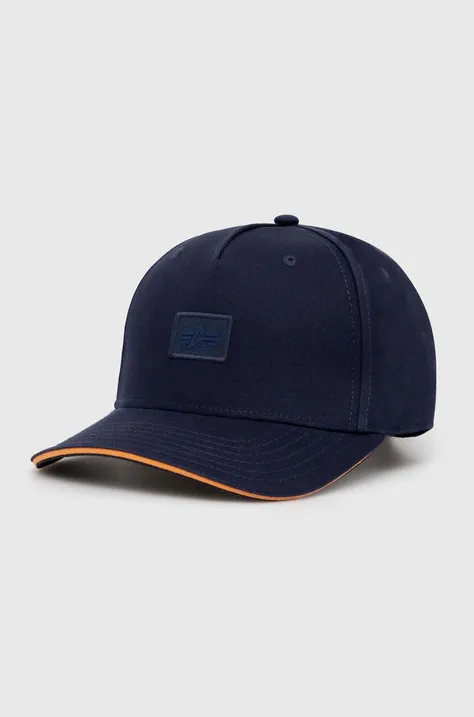 Βαμβακερό καπέλο του μπέιζμπολ Alpha Industries Essentials RL χρώμα: ναυτικό μπλε, 146900